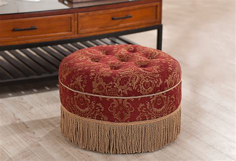 Modern Traditional Tufted Round Ottoman Design Best Classic Interior
