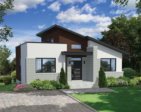 Open floor plans are a signature characteristic of this style. Bold and Compact Modern House Plan - 80775PM ...