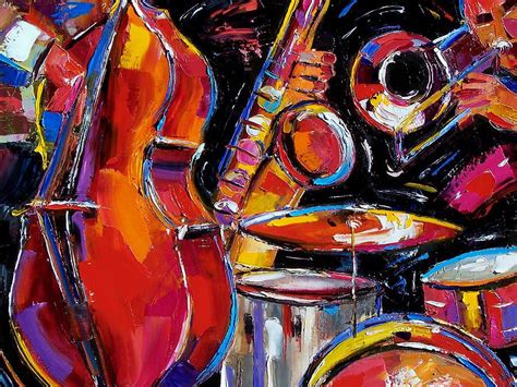 Red Jazz By Debra Hurd Drums Art Music Art Painting Jazz Painting