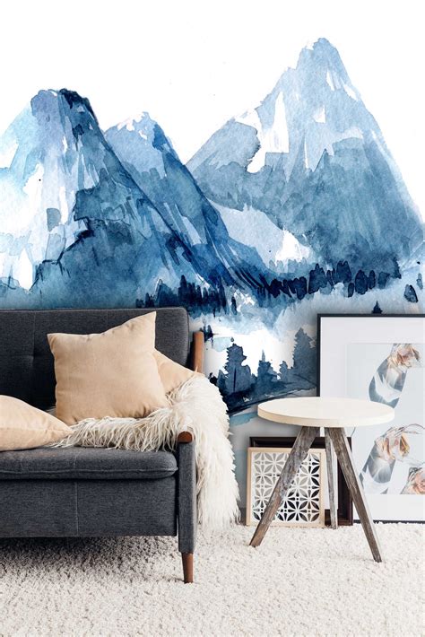 Mountain Wallpaper Peel And Stick Wallpaper Self Adhesive Etsy