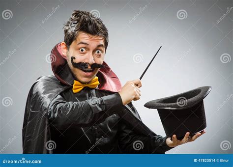 Funny Magician With Wand Royalty Free Stock Photography Cartoondealer
