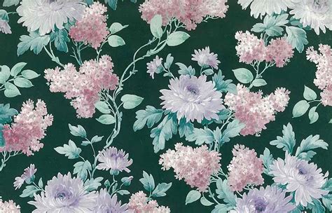 Green Floral Vintage Wallpaper Pink White Purple Lilacs Textured Ws5610