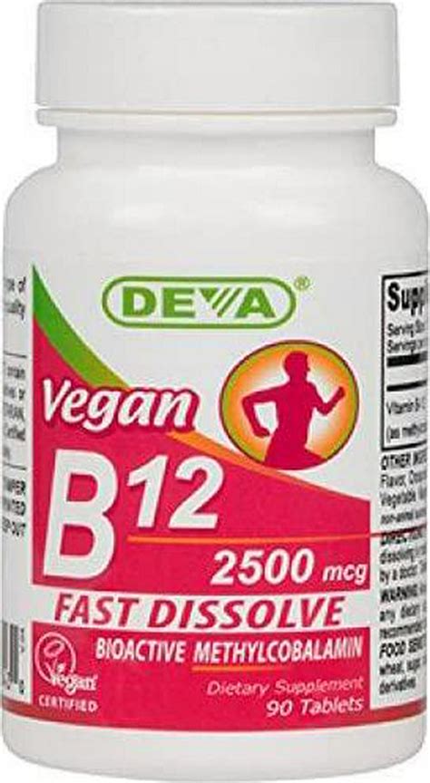 Deva Nutrition Vegan Vitamin B12 Sublingual 2500 Mcg 90 Tablets