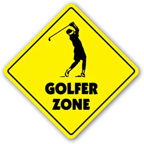 Signjoker Golfer Zone Sign New Xing Golf Clubs Balls Bag T Wall
