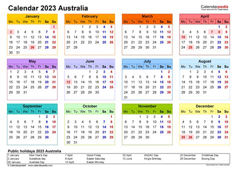 Australian Calendar 2023 Printable Free Printable Calendar Monthly
