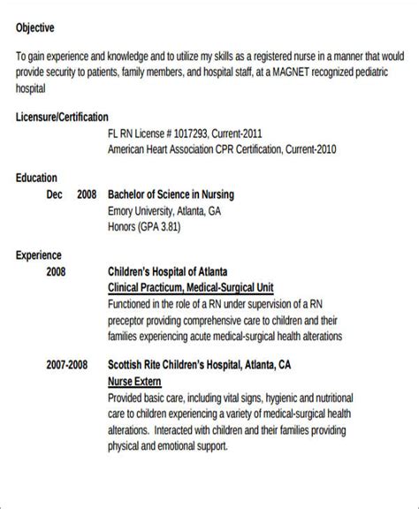 Nursing Graduate Resume Career Objective