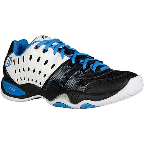 Prince T22 Mens Tennis Shoes Blackwhiteblue