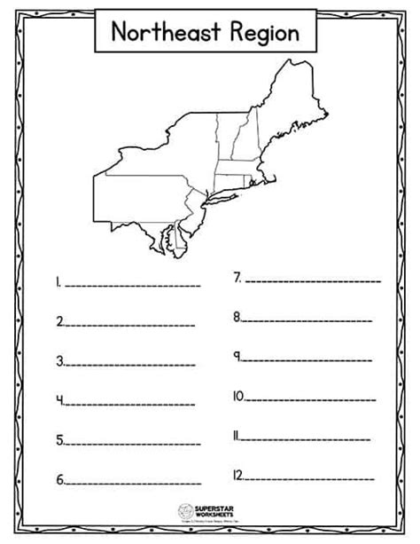 Northeast States Printable Worksheets Free
