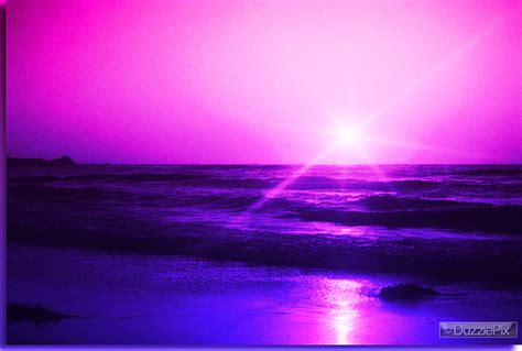 Jewel Purple And Magenta Ocean Sunset View On Black