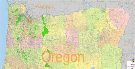 Oregon State Us Map Vector Exact State Plan High Detailed Street Road