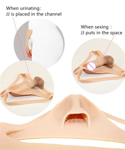 Silicone Fake Vagina Artificial Vagina Pussy Camel Toe Panties Briefs