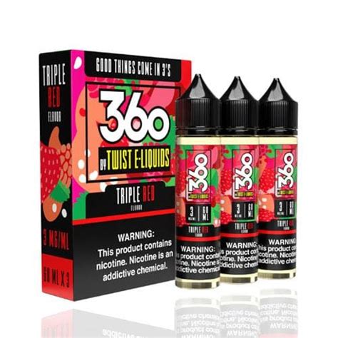 360 By Twist E Liquids Triple Red 3x60ml Vape Juice Best Price 000