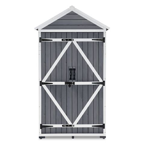 Buy Mcombo Outdoor Storage Cabinet Garden Wood Tool Shed Outside