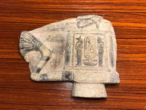 Rare Ancient Egyptian Faience Temple Altar Piece Depicting Gods