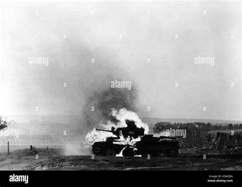 Burning Soviet Tank On The Eastern Front 1941 Stock Photo Alamy