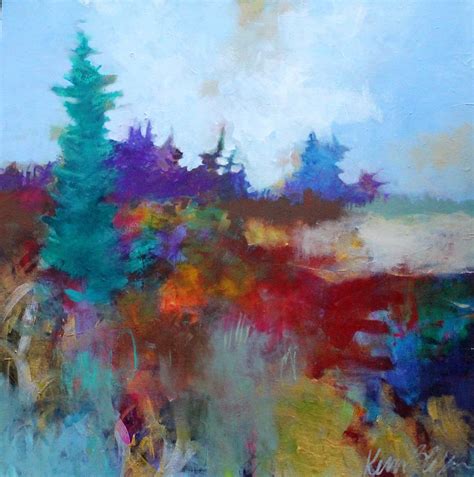 Acrylic Abstract Landscape Painting On Canvas Colorful