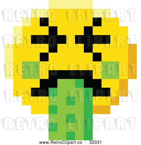 Vector Clip Art Of A Retro Puking 8 Bit Video Game Style Smiley Face By