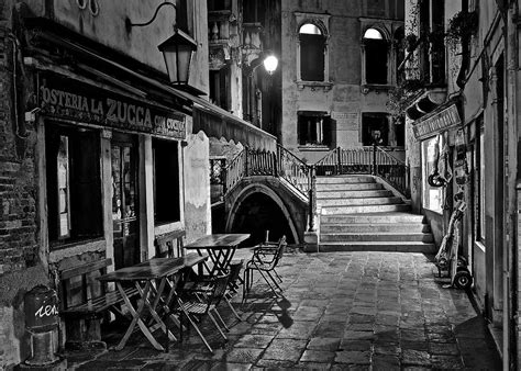 Venice Black And White Night Photograph By Frozen In Time