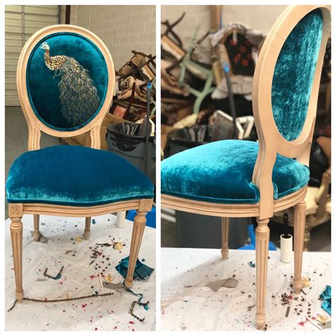 Argstar 2,4,6 pack velvet seat covers for dining room chairs, plush dining chair seat cover, peacock stretch kitchen chair cover, chair covers for dining room set of 4 (teal) 4.3 out of 5 stars 1,109 $16.99 $ 16. Peacock Upholstered Accent Chair | Upholstered accent chairs, Dining room chair cushions ...