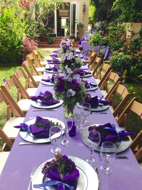 Pin by Beatrice Sanz on OUTDOOR TABLE SETTINGS | Purple table settings