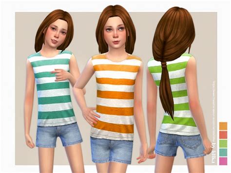 Striped Top And Shorts By Lillka At Tsr Sims 4 Updates
