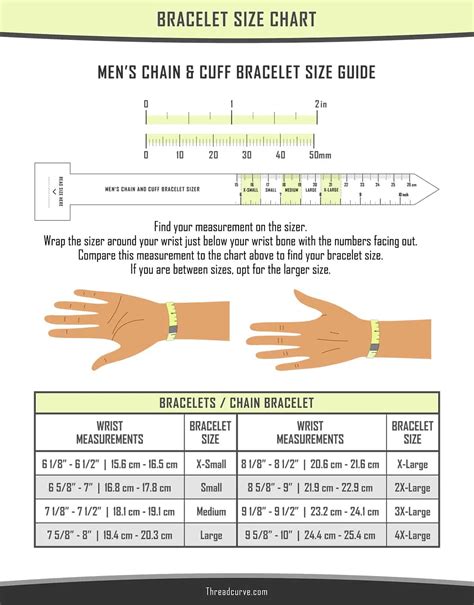 Bracelet Size Chart Men Vlrengbr