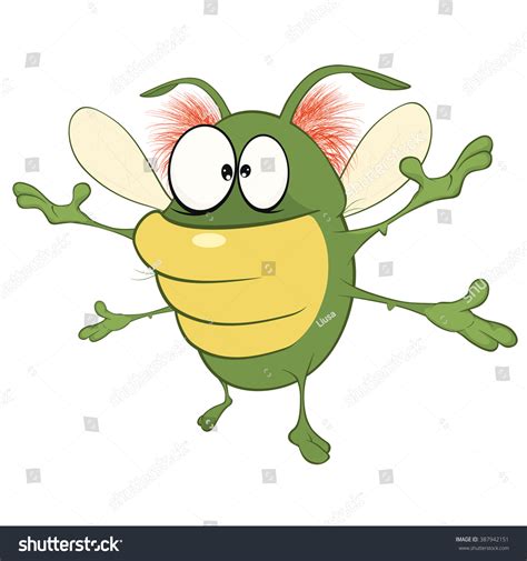 Vector Illustration Of A Funny Bug Cartoon Character 387942151