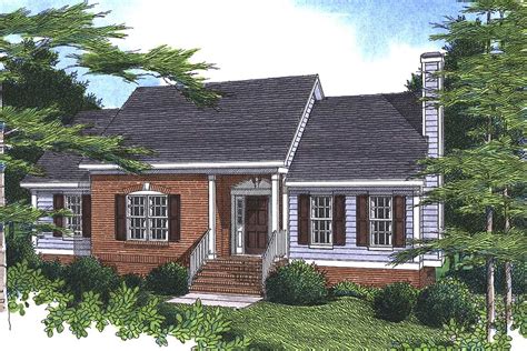 Brick Ranch Home Plan With Alternate Versions 92041vs Architectural