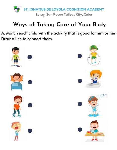 Ways Of Taking Care Of Your Body Worksheet Take Care Of Your Body Body Preschool Shape