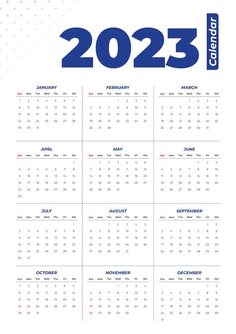 2023 Calendar Vector Printable Word Searches