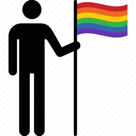 flag gay holding man person pride rainbow icon download on iconfinder
