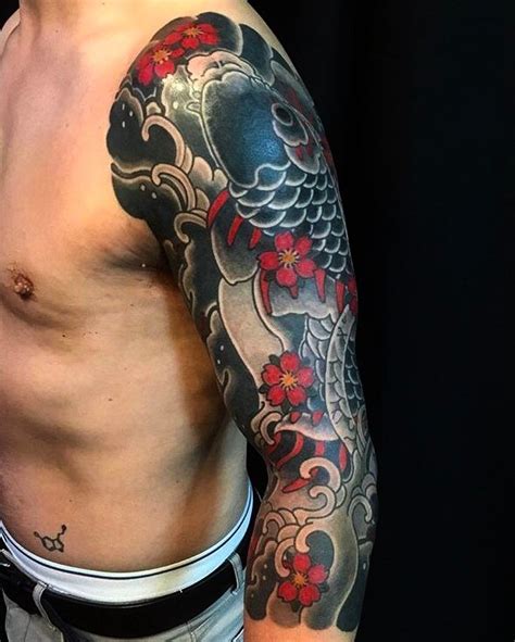 Koi fish upper arm tattoo ideas. Japanese Sleeve.. | Japanese tattoo, Japanese tattoo ...