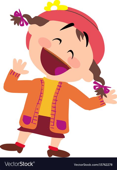 Cartoon Character Of A Cheerful Girl Royalty Free Vector