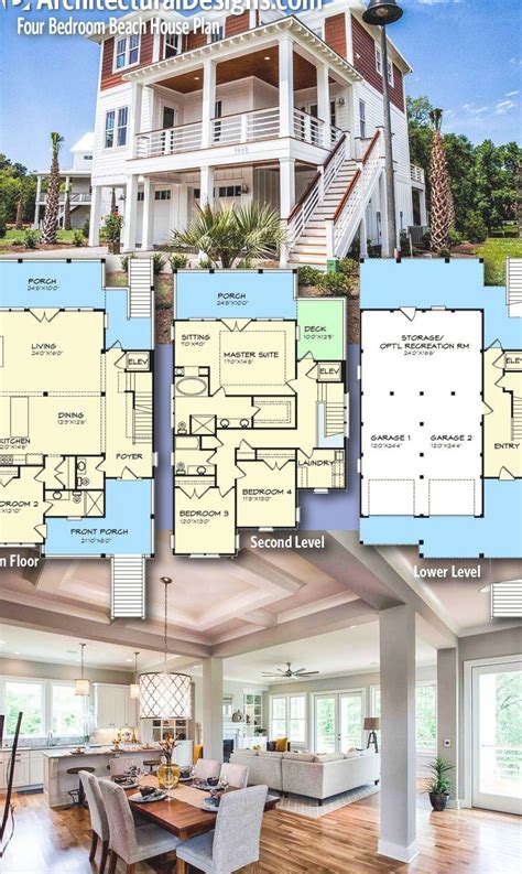 5 Bedroom Three Story Beach House With A Lookout Floor Plan Artofit
