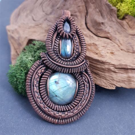Heady Style Complex Labradorite And Copper Wire Wrapped Etsy