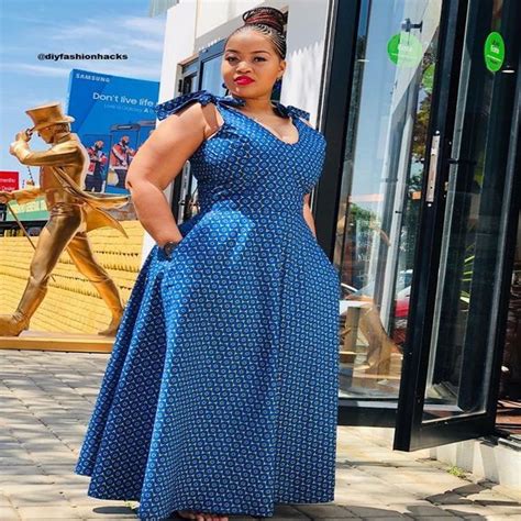 Plus Size Shweshwe Dresses 2021 Sunika Traditional African Clothes In