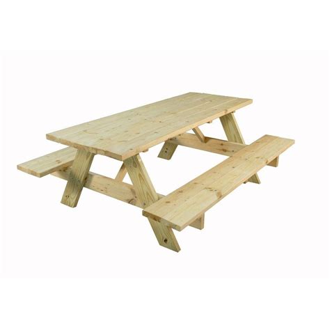 28 In X 72 In Picnic Table 116810 The Home Depot Wooden Picnic Tables Picnic Table
