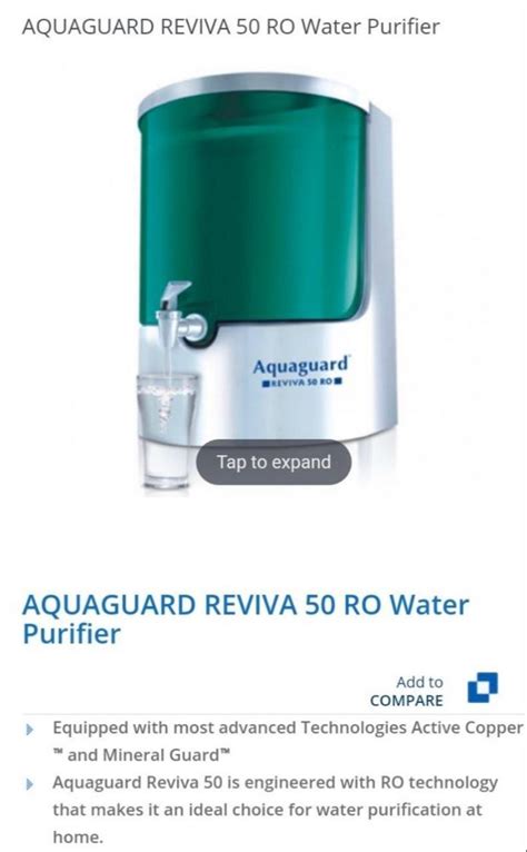 Aquaguard Reviva 50 Ro Water Purifier 8 L At Rs 12500piece In Jaipur