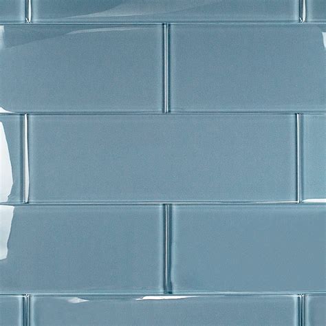 Shop For Loft Blue Gray Polished 4 X 12 Glass Tiles At