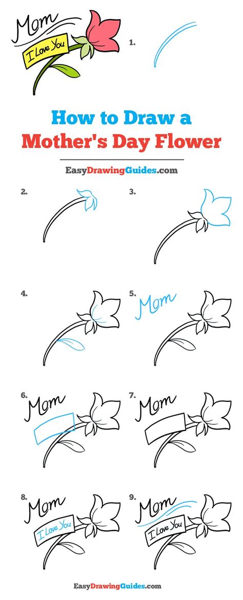 Learn how to draw a mothers day folding surprise! How to Draw a Mother's Day Flower - Really Easy Drawing ...