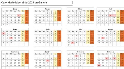 Calendario Laboral De Galicia Para 2023 Los Festivos