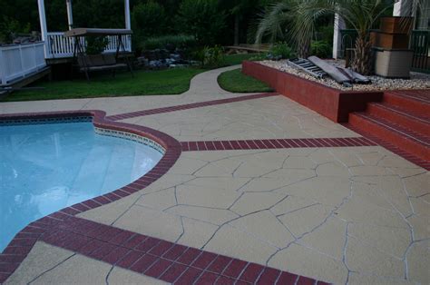 We pressurewashed then used h&c concrete stain (dark color). 22 Superb Pool Deck Paint Sherwin Williams - Home, Family, Style and Art Ideas