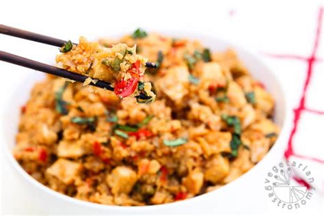 It can be served by itself, as a quick lunch, or as a side dish. Stir-Fry Cauliflower "Rice" with Tofu and Vegetables ...