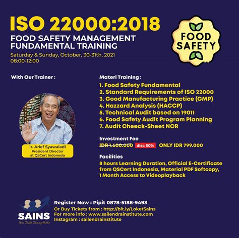 Iso 220002018 Food Safety Management System Sailendra Institute