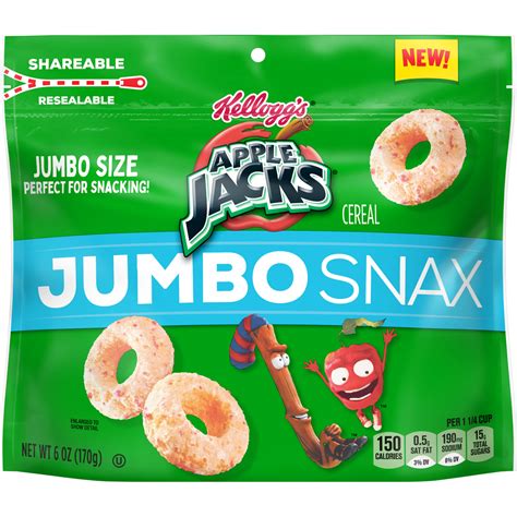 Kelloggs Apple Jacks Jumbo Snax Cereal Kelloggs Cereal Jumbo Snax