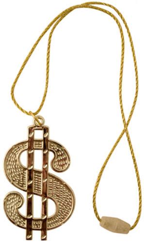 Dollar Medallion Necklace Bling 70s Pimp Rapper Ali G Rapper Chav Fancy