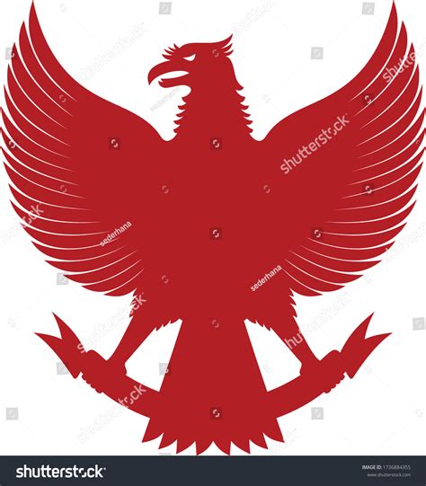 Garuda Silhouette Basic Symbol Indonesian State Stock Vector Royalty