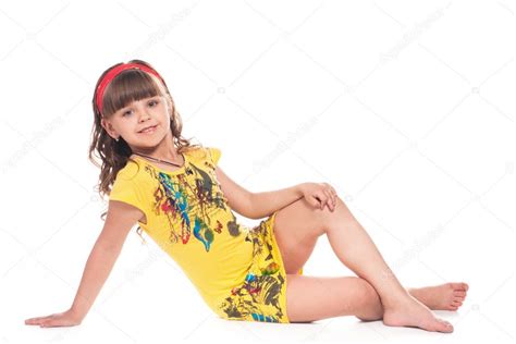 Beautiful Little Girl Lying On Floor ⬇ Stock Photo Image By