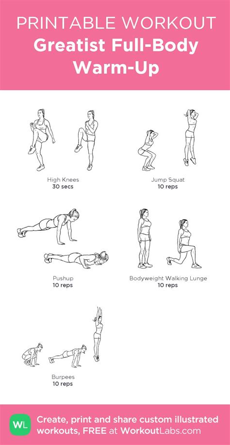 Greatist Full Body Warm Up Workout Labs Printable Workouts Workout