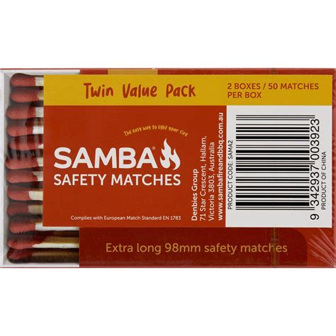 Samba Matches Twin Pack 100 Pack Woolworths